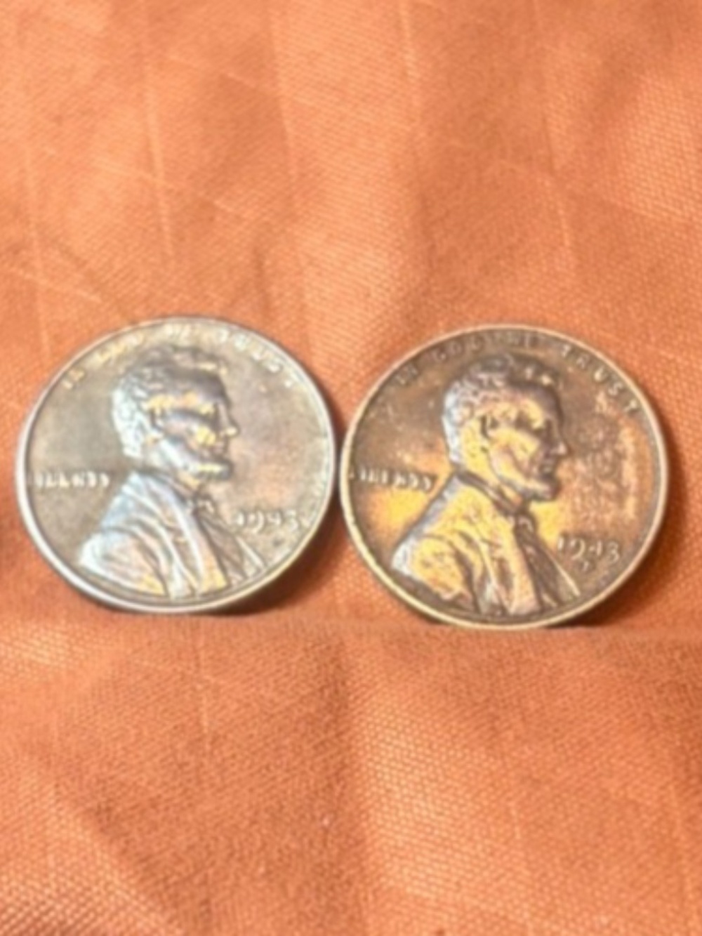 1943 sue 2 Steel Wheat Penny’s P& D {2 coins] #206398638902